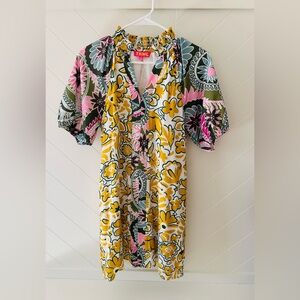 THML Pink and Green Floral Dress